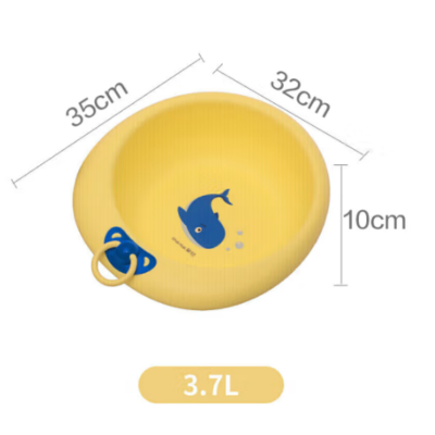 茶花 塑料盆 中号儿童洗脸盆抗菌加厚婴儿洗屁屁洗脚洗衣服盆 黄色*351002(ZM)