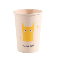 茶花一次性纸杯子加厚 整箱本色无蜡淋膜180ml咖啡杯400只10包307001(ZM)