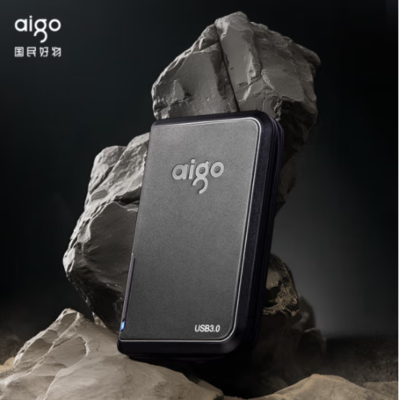 爱国者(aigo)移动硬盘 1TB USB3.0 2.5英寸机械硬盘兼容Mac HD806 黑色