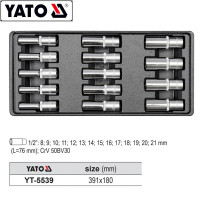 YATO/易尔拓 1/2寸六角长套筒托盘组套 YT-5539 14件套 1套