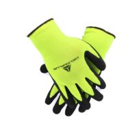 代尔塔(Deltaplus)201733 VV733 工作荧光劳保手套 乳胶涂层耐磨抗撕裂强透气棉纱13针织 定做 9码 12双