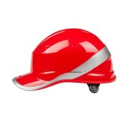 代尔塔 102029 钻石型安全帽可与眼镜101134搭配无下颌带 顶 红色