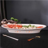 特色明炉餐具 21英寸丰唇窄边鱼炉(两件套)-白瓷 单位:套 货期20天