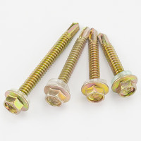 海斯迪克 HK-12系列彩锌外六角自攻自钻螺丝钉M4.8×25 100个/袋 单位:袋 货期30天