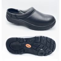 密得赛 厨房专用鞋防砸鞋一脚蹬防滑皮鞋 黑色 单位:双