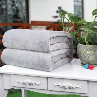 密得赛 加厚纯色法兰绒毛毯 卷边款 银灰 100*150CM 定制LOGO 单位:张