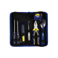 长城精工家用工具套装基本维修组合工具家庭用牛津布五金工具包8件 409008