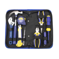 长城精工家用工具套装基本维修组合工具家庭用牛津布五金工具包9件 404009