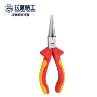 长城精工绝缘圆嘴钳工业级圆头钳电工专用工具圆口钳子耐高压6寸 216106