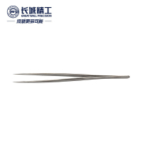 长城精工特尖头长镊子不锈钢加厚专业级挑毛工具手机维修夹子140mm 420581