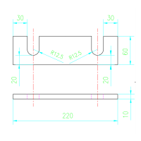 锯铣一体机辊道垫块 220*60*10mm 单位:块 货期7天