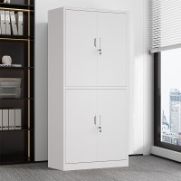 优企铁皮柜文件柜钢制办公室资料柜凭证柜员工档案柜办公柜玻璃储物柜 通双节文件柜 0.5mm