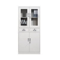 优企 钢制铁皮柜中二斗文件柜850*390*1800mm