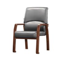 优企 实木会议椅皮革办公椅牛皮 640W*700D*990H 张