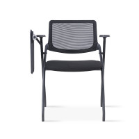 优企 固定脚培训椅会议椅职员椅办公室洽谈椅带写字板 黑色带写字板 690*680*810mm 张