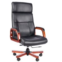 优企 办公多功能会议老板椅 660W*750D*1180H 西皮牛皮结合 实木 张
