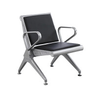 优企 机场椅等候椅长排椅黑色单人位 640W*675D*800H 张