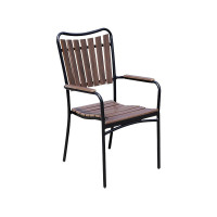 优企 户外休闲咖啡色北欧塑木椅室外庭院花园椅 560W*630D*940H 张