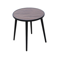 优企 户外休闲咖啡色塑木桌室外庭院露天桌 70圆锥脚桌 700W*700D*730H 张