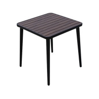 优企 户外休闲咖啡色塑木桌室外庭院露天桌 70方锥脚桌 700W*700D*730H 张