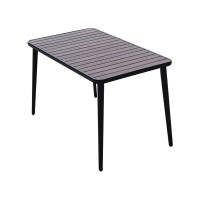 优企 户外休闲咖啡色塑木桌室外庭院露天桌 120长锥脚长桌 1200W*700D*730H 张