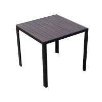 优企 户外休闲咖啡色塑木桌室外庭院露天桌 80方散板桌 800W*800D*730H 张