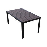 优企 户外休闲咖啡色塑木桌室外庭院露天桌 150散板长桌 1500W*900D*730H 张