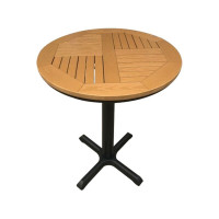 优企 户外庭院方桌室外花园休闲桌阳台露天方桌 70拼花圆立柱桌黑框柚木色 700W*700D*720H 张