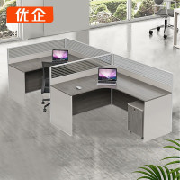 优企 L型屏风工位办公桌卡位 F型双人位 2840*1220*1100mm YYQ-BGZ-10 张
