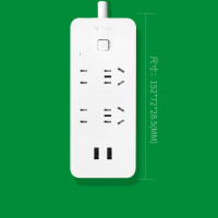 公牛 (BULL) GNV-UUA124 10A 4位插口2位USB接口总长1.5M 排插 白色 (计价单位:个)