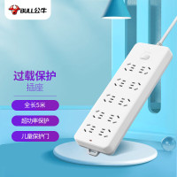公牛 (BULL) GN-218 10A 电源插座10孔5米线 排插 白色 (计价单位:个)