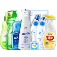 蓝月亮 洗洁精1kg+2瓶卫诺洁厕液500g+[天星]清新柠檬油克500g+机洗绝配 80001937 单位:套