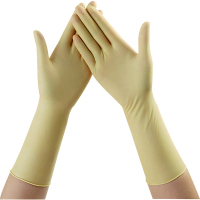 洁瑞丹顿 乳胶手套 12寸乳胶手套 袋装 麻面 7.0克 M 50双/盒 单位:盒