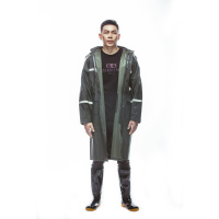 青松 0.4MM军绿色拉链针织布长风衣雨衣 T4032 XXXXL军绿色 单位:件