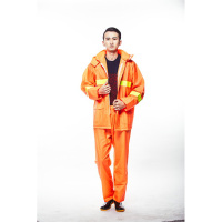 青松 0.36MM荧光桔红高弹PVC雨衣 T3628 XXL荧光桔红 单位:套