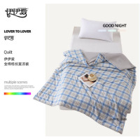 伊伊爱/全棉格纹夏凉被150*200cm/BZ0JD02401278/条