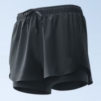 密得赛 男士防尴尬游泳裤平角双层防走光 黑色 L 单位:条