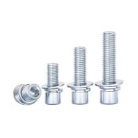 国产 内六角螺栓 M5*0.8*10 右 304 GB/T 5783 全丝 带平垫 弹垫