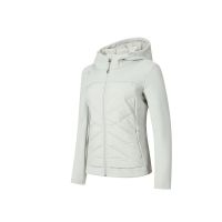 女士防风透气保暖连帽棉服 春辰绿 M码