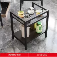 大嘉 可移动双层角几茶水柜43*33*50CM黑胡桃色