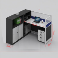 震天下 办公室屏风隔断桌含侧柜 140*155cm