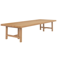 臻远 原木色实木会议长桌2400*1200*770mm 新西兰松木