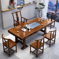大嘉 泡茶桌1.8m桌板上面含电磁炉含5把椅子胡桃色