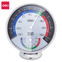 得力9010室内温湿度计(银色) 12个