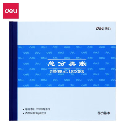 得力3451总分类账(蓝)-52张-24K(本)*5本