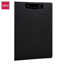 得力(deli)5016 A4竖式折页板夹会议夹 黑色 10个