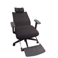大嘉办公椅高回弹海绵网布 黑色55mm专用尼龙活动轮 靠背可调节午休椅