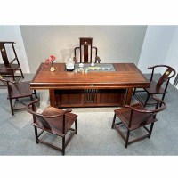 大嘉1.8米红檀木材质茶台桌+5张环形椅