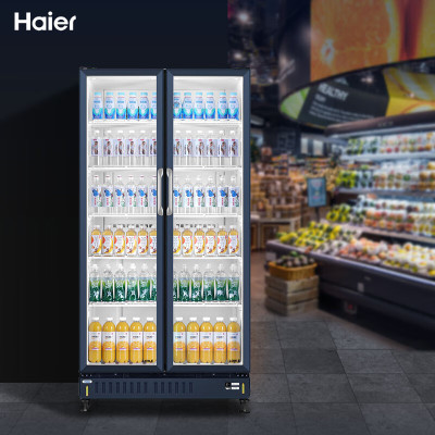 海尔SC-650展示柜商用650升风冷无霜双开门一级能效立式冷藏保鲜陈列柜