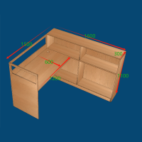 大嘉 办公桌工位套装定制 1600*1500*1100MM带挂衣柜/活动柜/工位椅